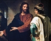 Maleri af Jesus og den rige unge mand